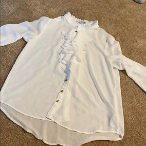 A white chiffon blouse
